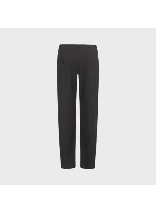 Брюки прямые свободного кроя с полосами Zara, темно-серый — фото 3