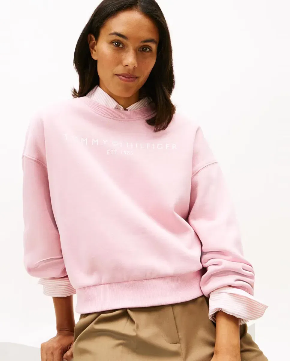 Женская толстовка с круглым вырезом Tommy Hilfiger, Rosa — фото 2