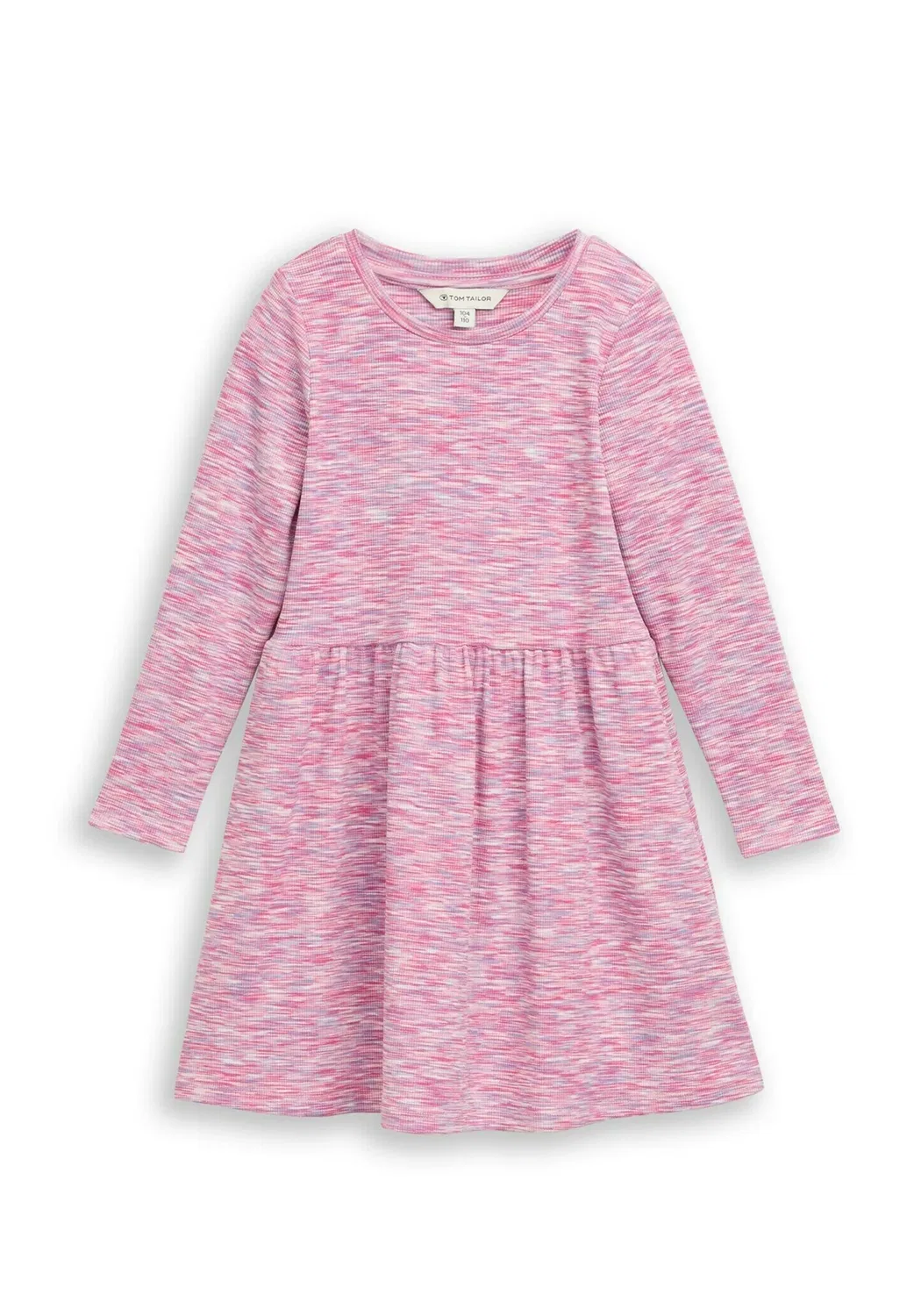 Kleider & jumpsuits mini-kleid mit rippstruktur - платье-джемпер Tom Tailor, Pink Space Dye Texture