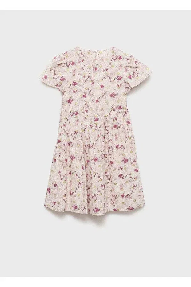 Детское платье для девочек с принтом Mango Kids, Pink — фото 2
