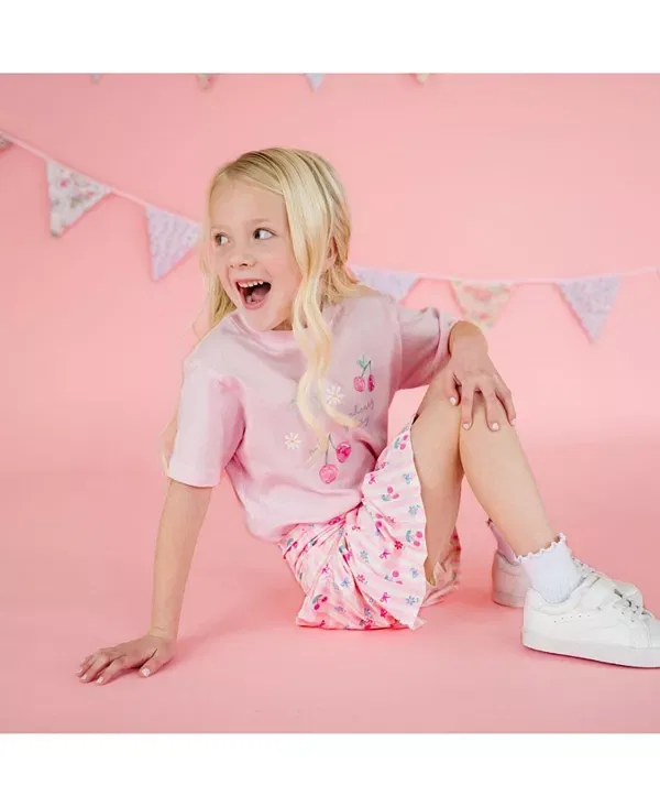 Детская футболка для девочек с принтом Cherry Good Day Sweet Wink, Ballet Pink — фото 4