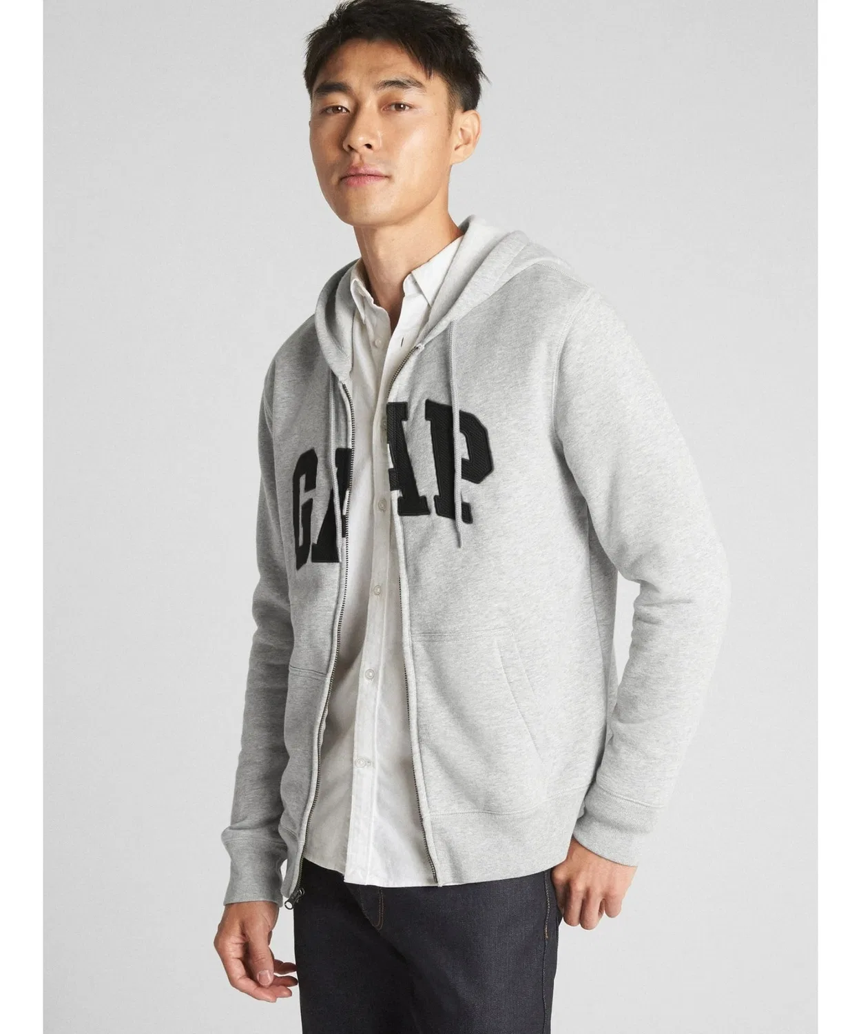 Женское худи с принтом GAP Logo Full Zip Hoodie GAP, Navy — фото 2