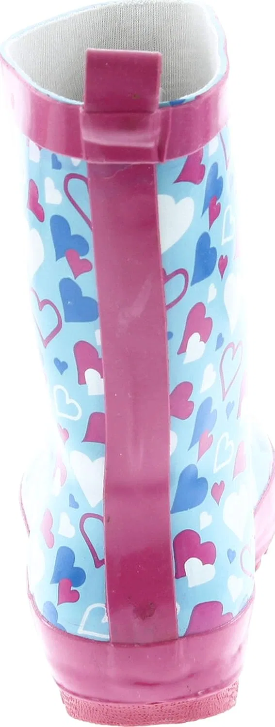Детские сапоги для девочек водонепроницаемые Rain Boots Static Footwear, Hearts — фото 4