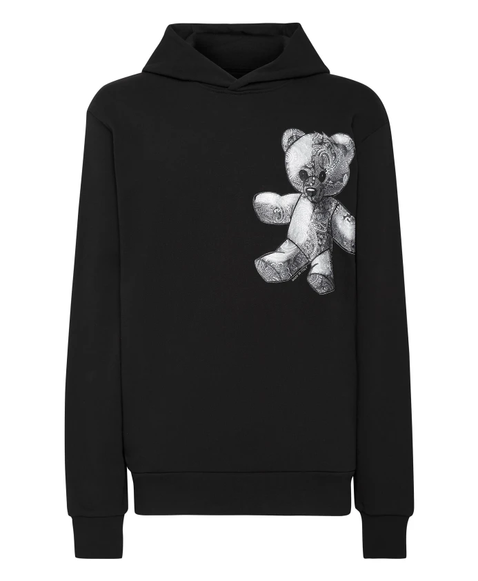 

Толстовка с капюшоном и узором пейсли в виде плюшевого мишки Philipp Plein, черный