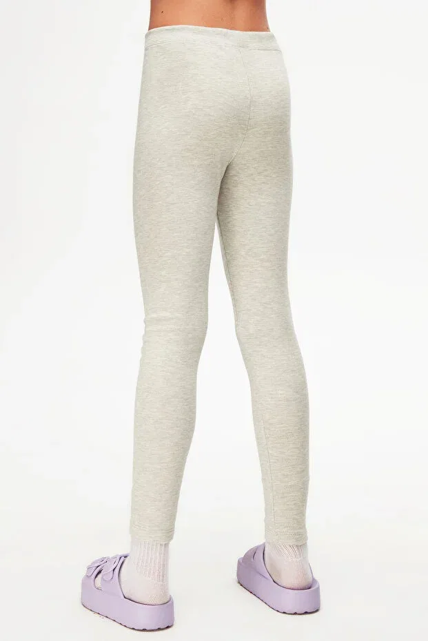 Детские леггинсы для девочек с принтом Lovetti, Bright Gray Melange — фото 4