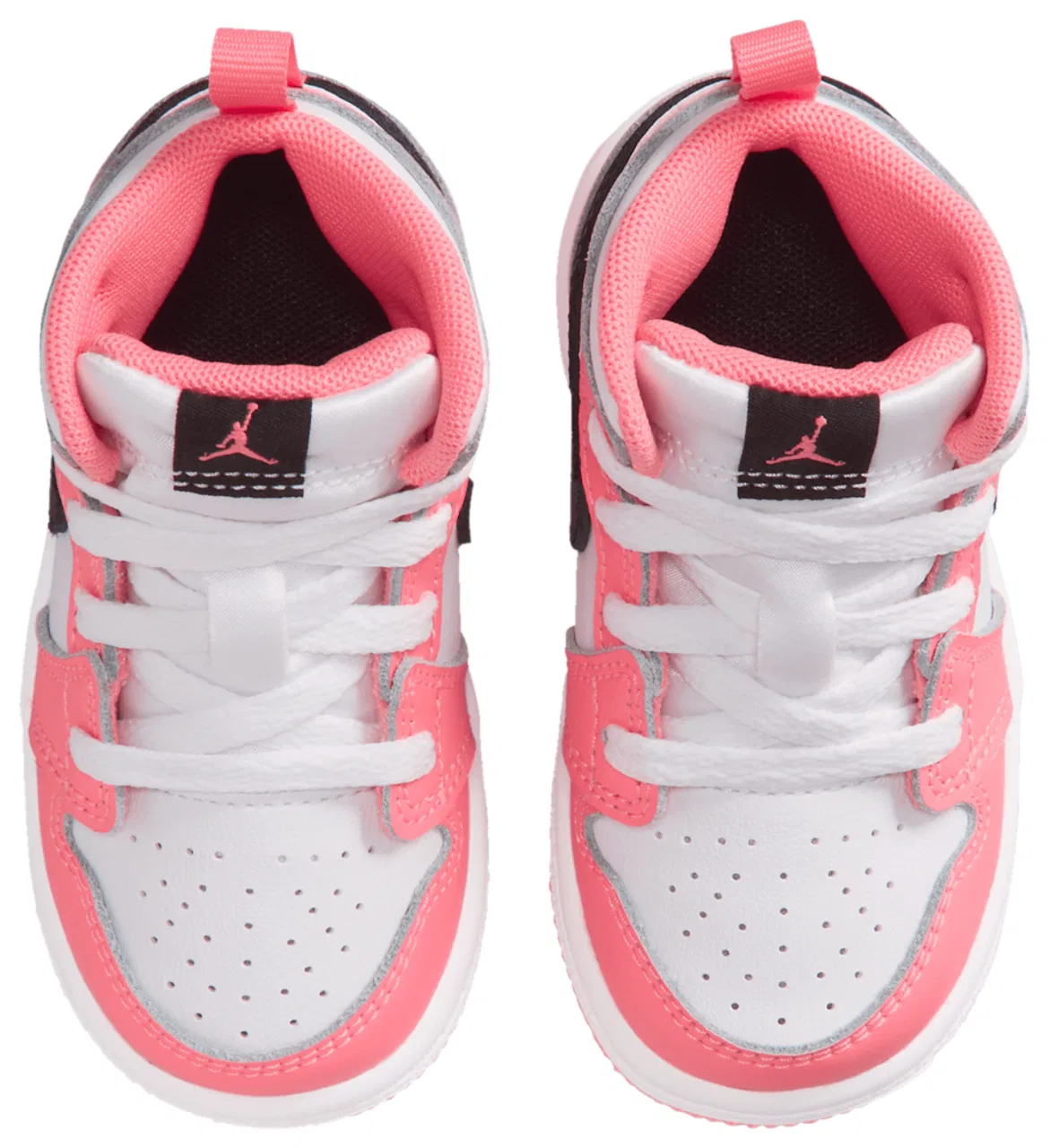 Кроссовки для девочек AJ 1 Mid Jordan, цвет Black/White/Pink Gaze — фото 4