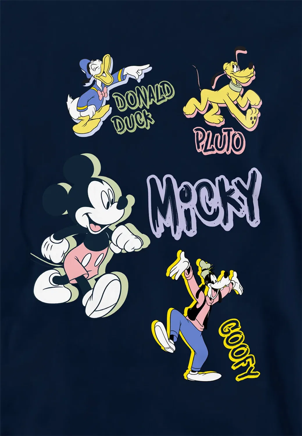 Детский худи с принтом Mickey Graffiti Disney, Navy — фото 2