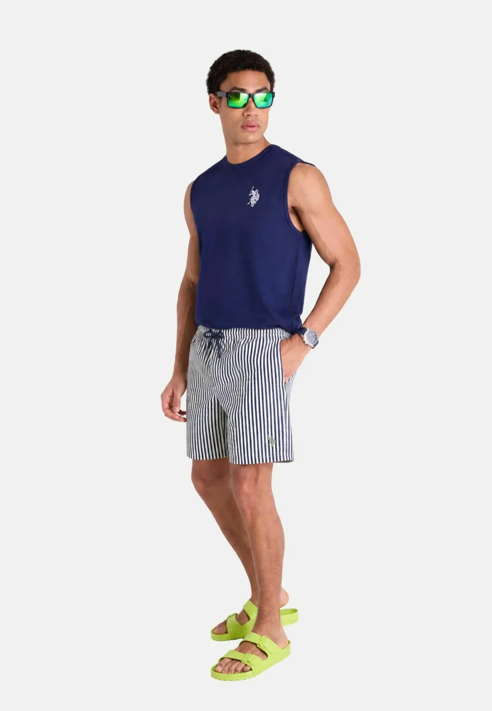 Костюм Гибба - плавки U.S. Polo Assn., Bianco Blu — фото 2