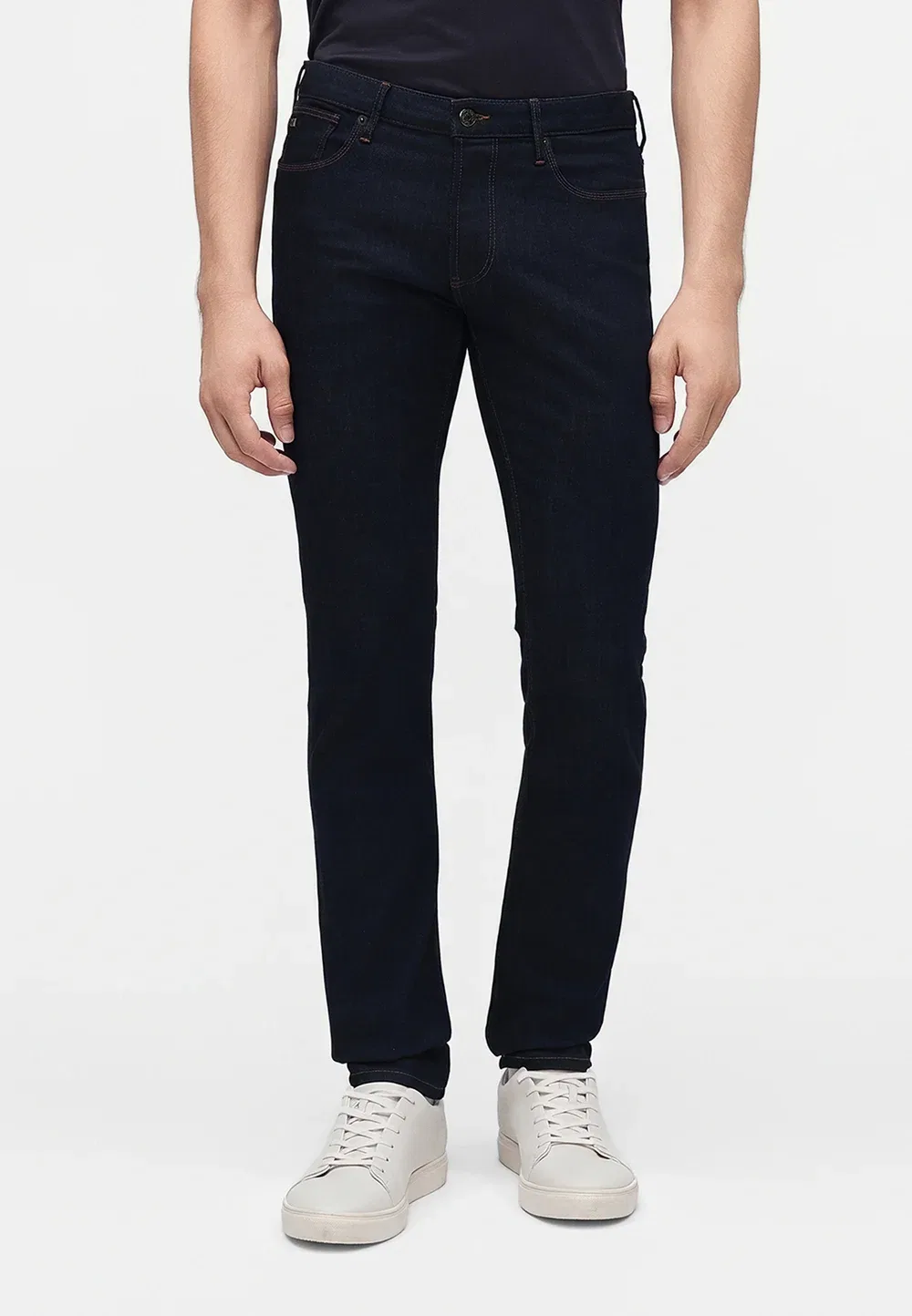 Брюки с карманами - джинсы зауженного кроя Emporio Armani, Blue Denim
