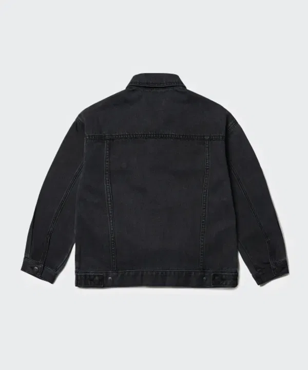 Джинсовая куртка оверсайз, Musinsa Standard Kids, Washed Black — фото 3