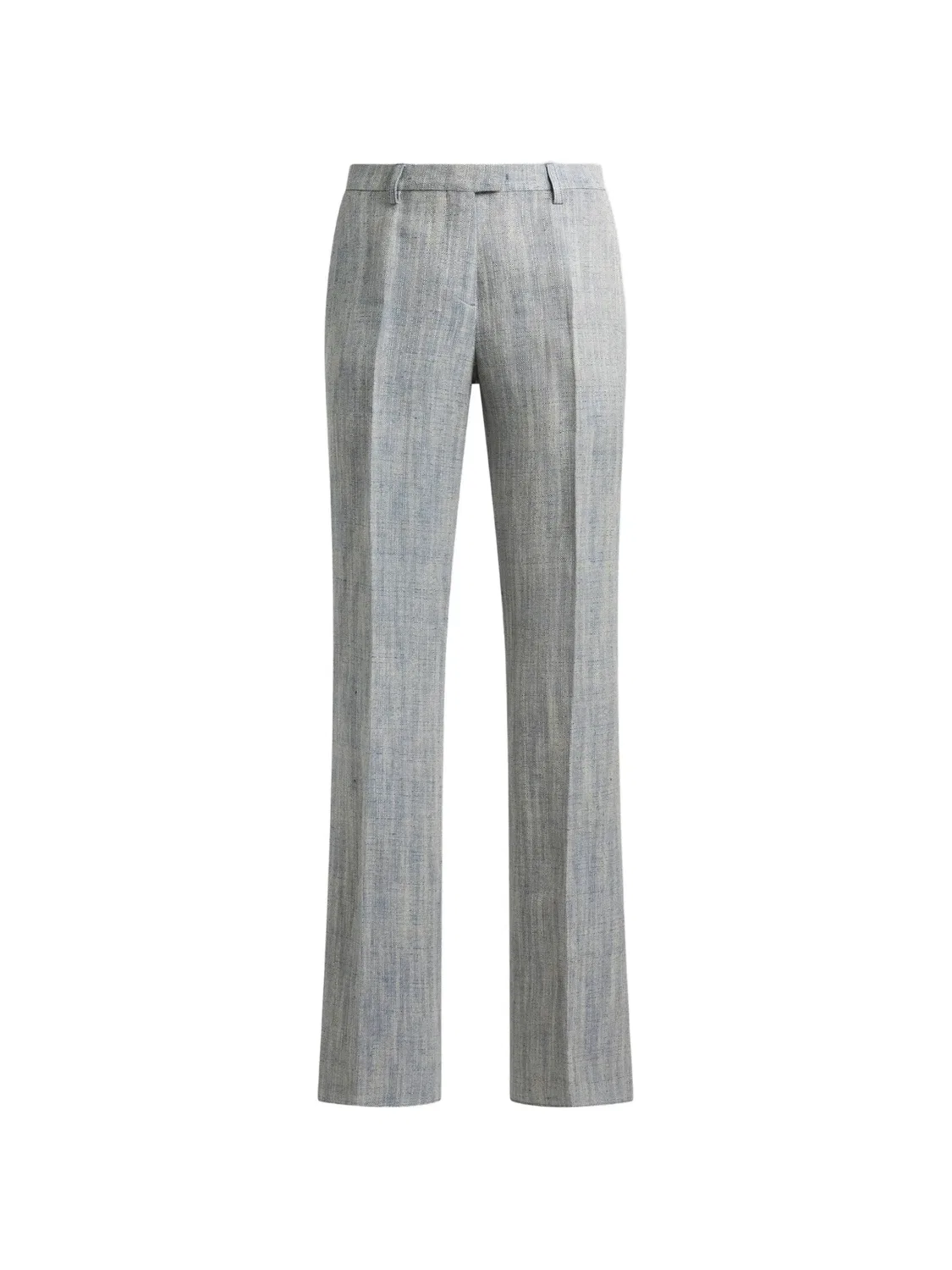 Брюки из льняной смеси серые ETRO, серый