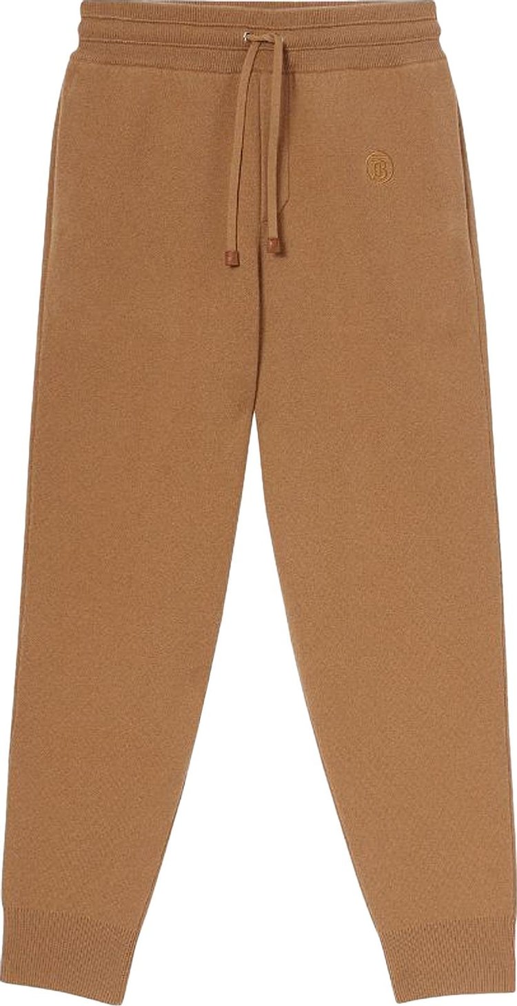 Брюки Burberry Monogram Motif Cashmere Blend Jogging Pants 'Camel', коричневый - фото