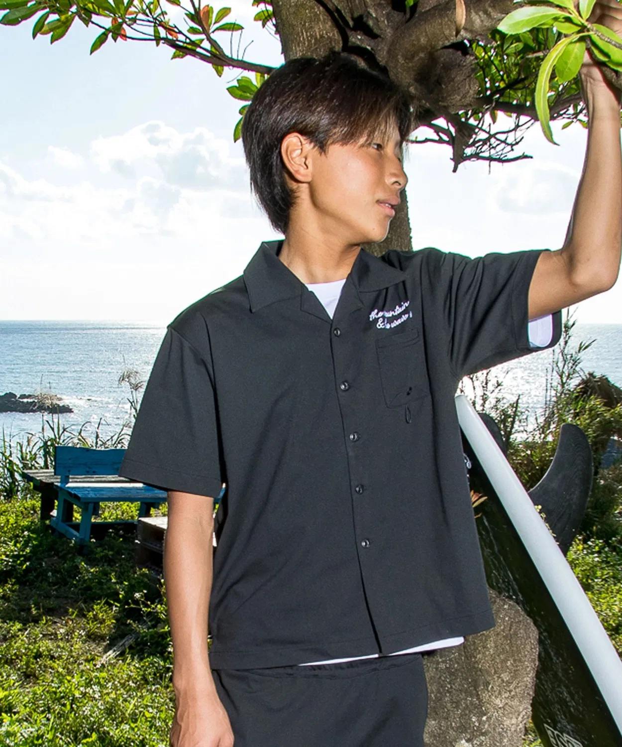 Детская рубашка с коротким рукавом Quiksilver SIGN OPEN SHIRT YOUTH, Brown — фото 3