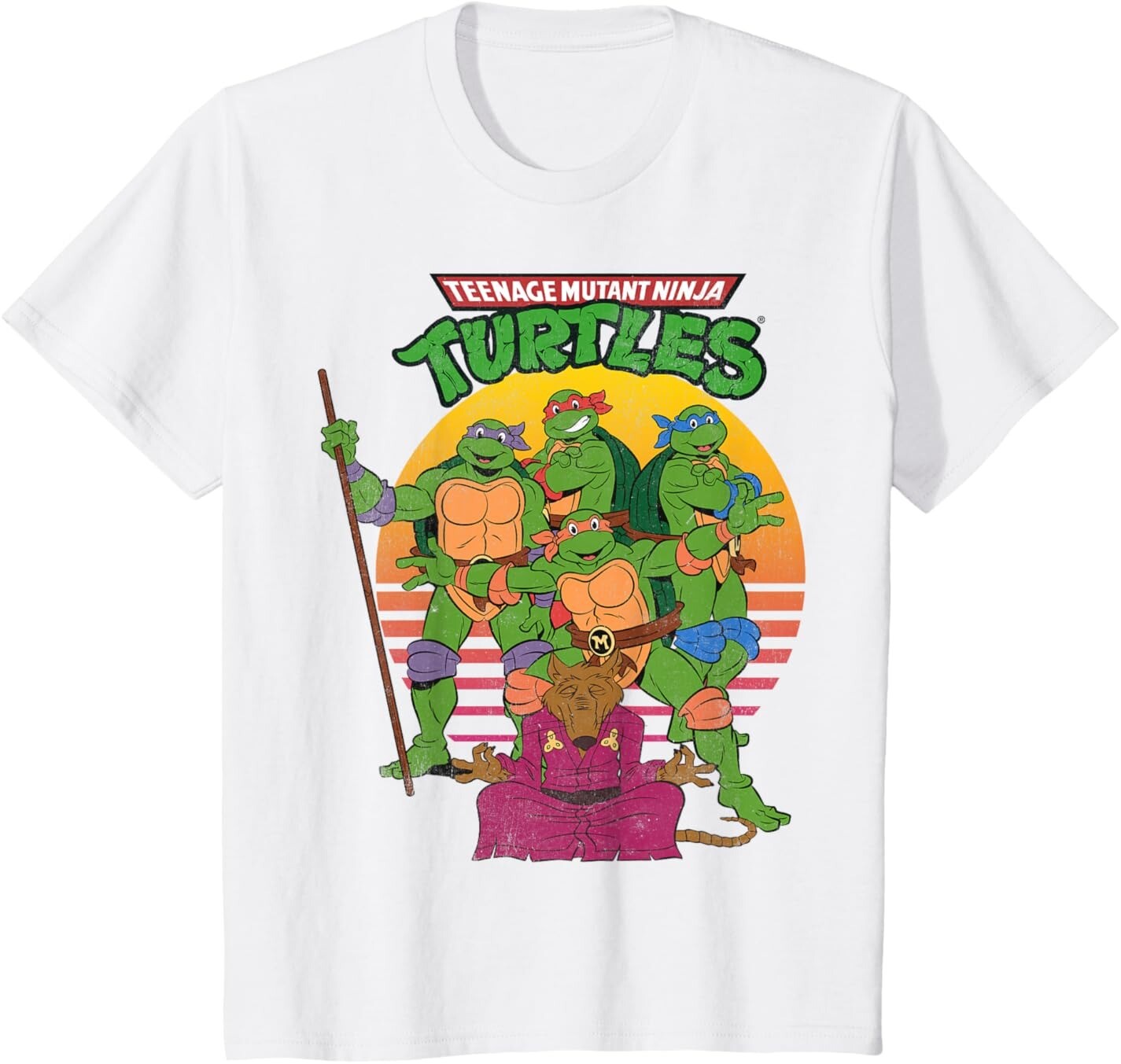 

Футболка для подростков Teenage Mutant Ninja Turtles Retro Sun Group, белый