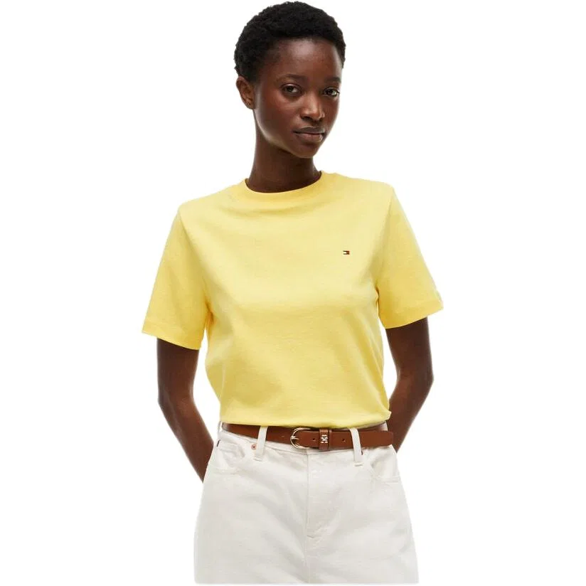Женская футболка с круглым вырезом Apricot Yellow ZF0 Tommy Hilfiger, Apricot Yellow ZF0 — фото 4