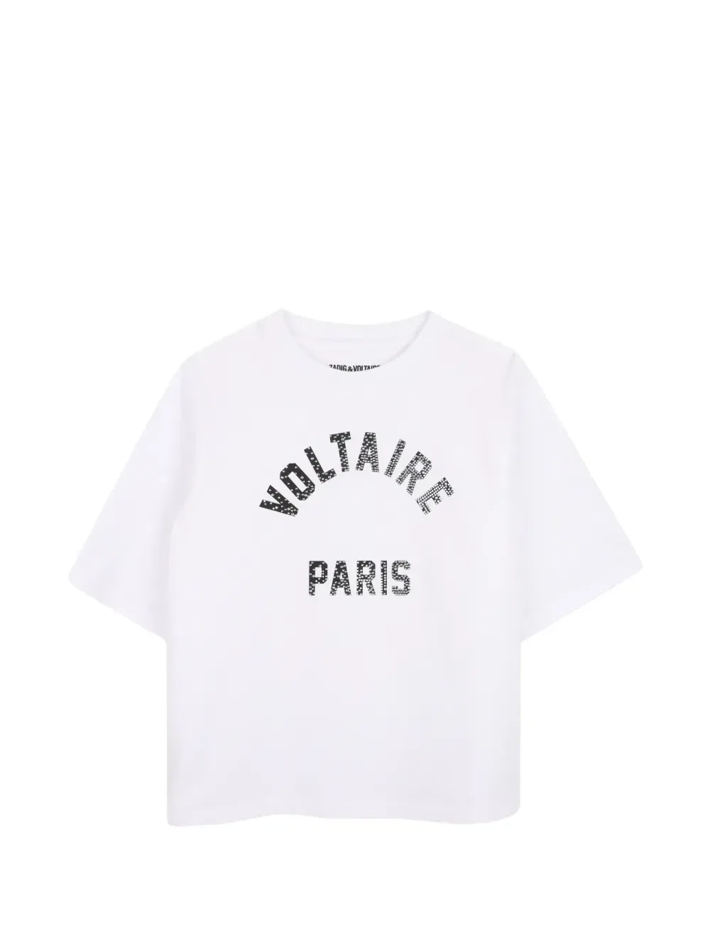 Футболка со стразами и логотипом Zadig & Voltaire Kids, белый