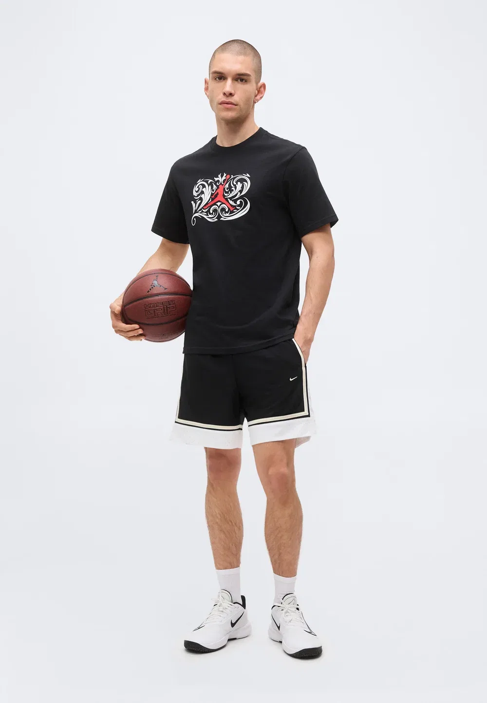 Спортивная футболка Laser crew Jordan, Black/University Red — фото 2