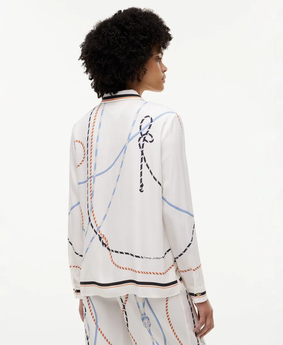 Рубашка с принтом, с длинным рукавом Tommy Hilfiger, Placed Multi Color Rope — фото 4
