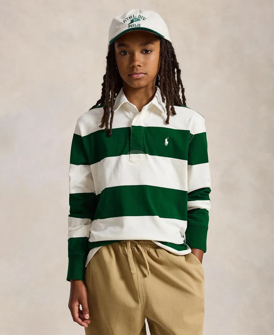 Рубашка-регби с длинным рукавом Iconic Polo Ralph Lauren, Hunter Green Nevis