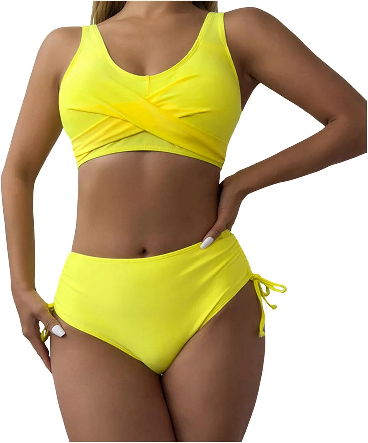 Женский бикини-комплект с поддержкой Plus Size, Yellow