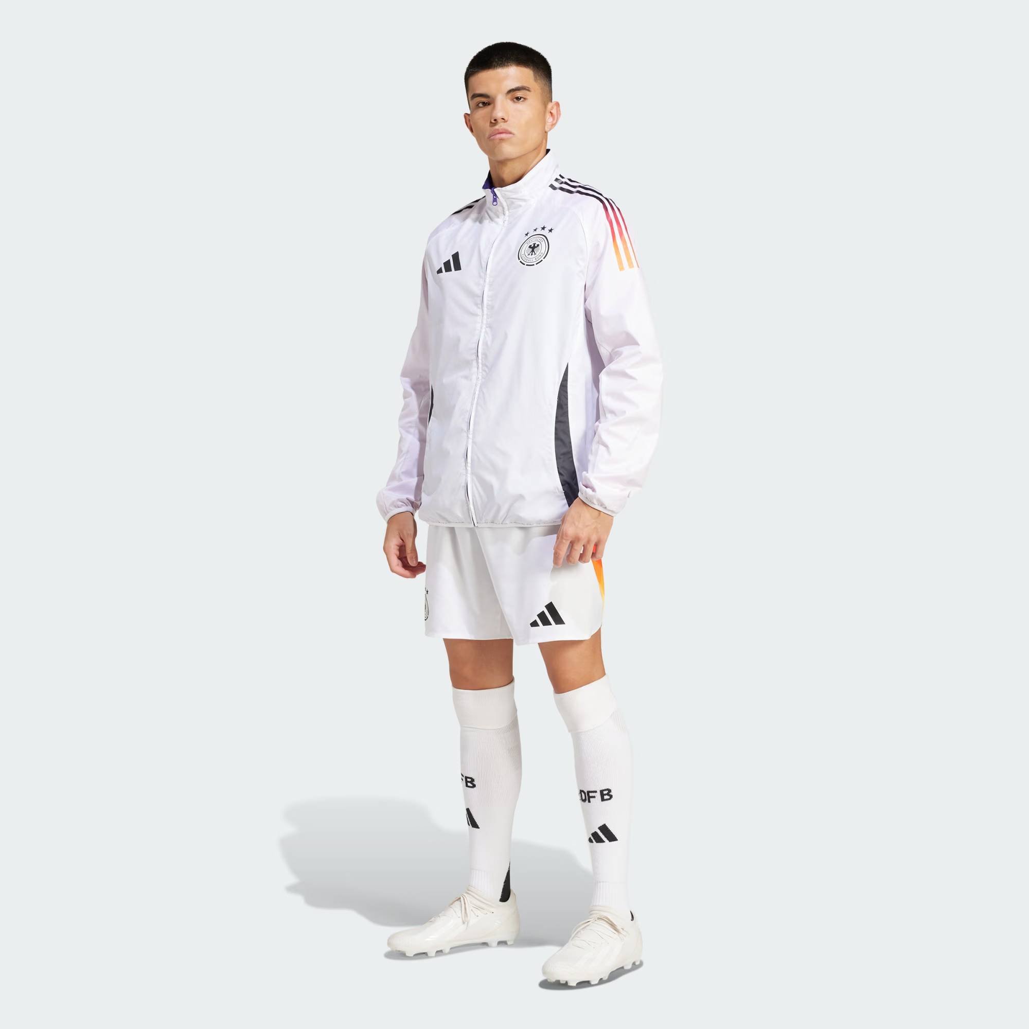 Куртка Adidas Germany Anthem, фиолетовый/фуксия/белый — фото 3
