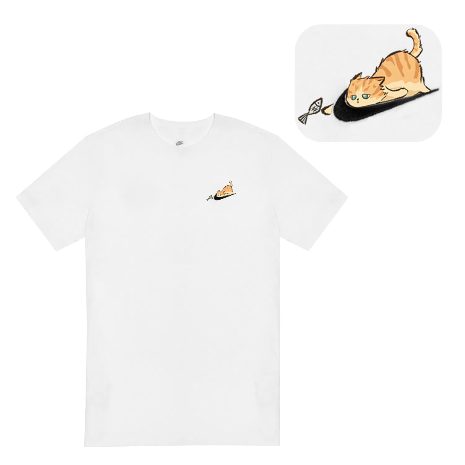 Детская футболка с принтом T Shirts Unisex White Crew Neck Moderate Nike — фото 3