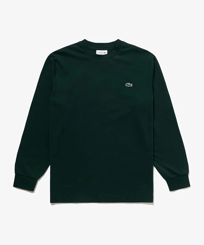 Футболка с длинным рукавом Lacoste Official Basic, классический крой, армейский — фото 4