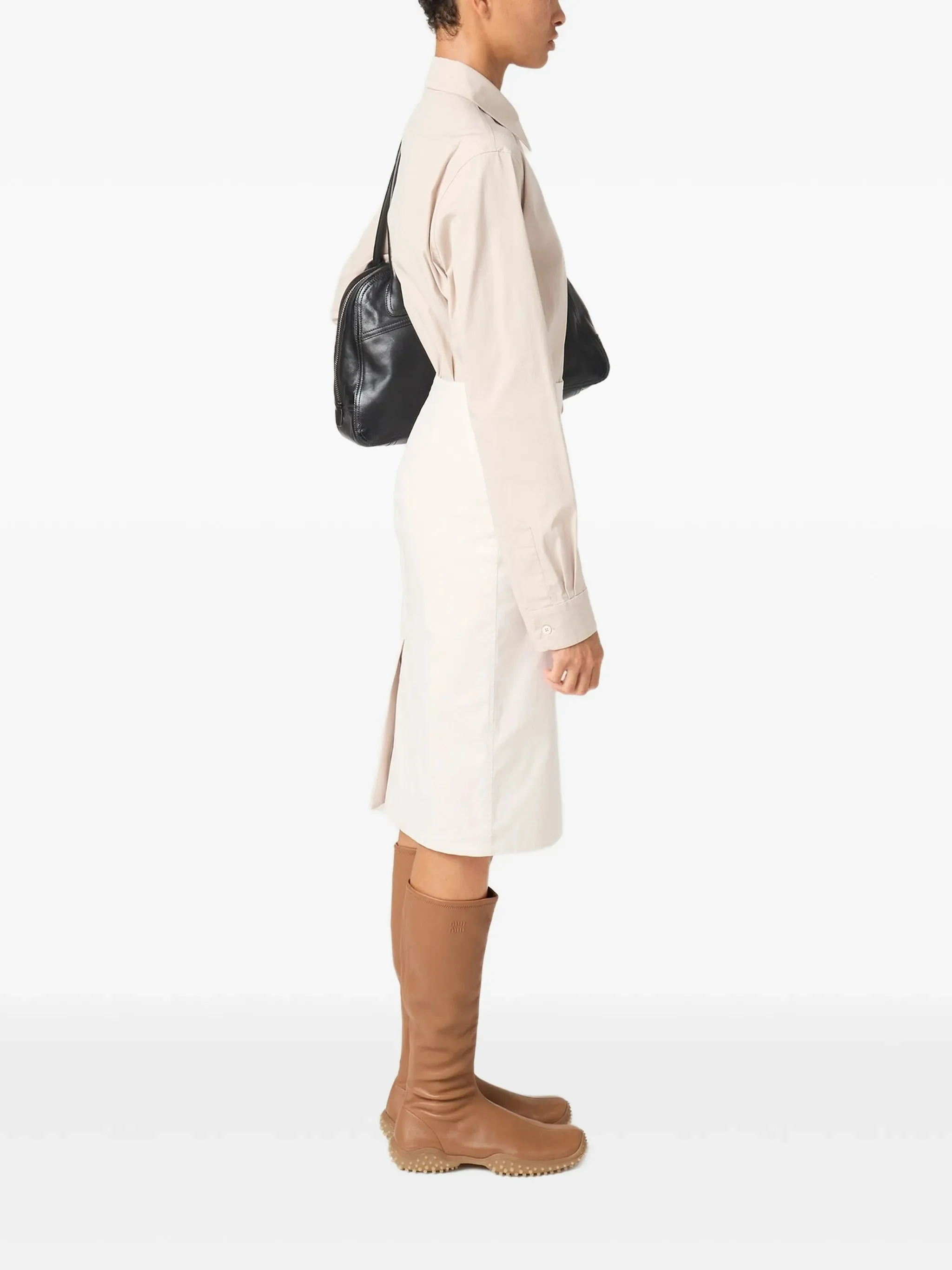Юбка Miu Miu Stretch Poplin, белый — фото 4