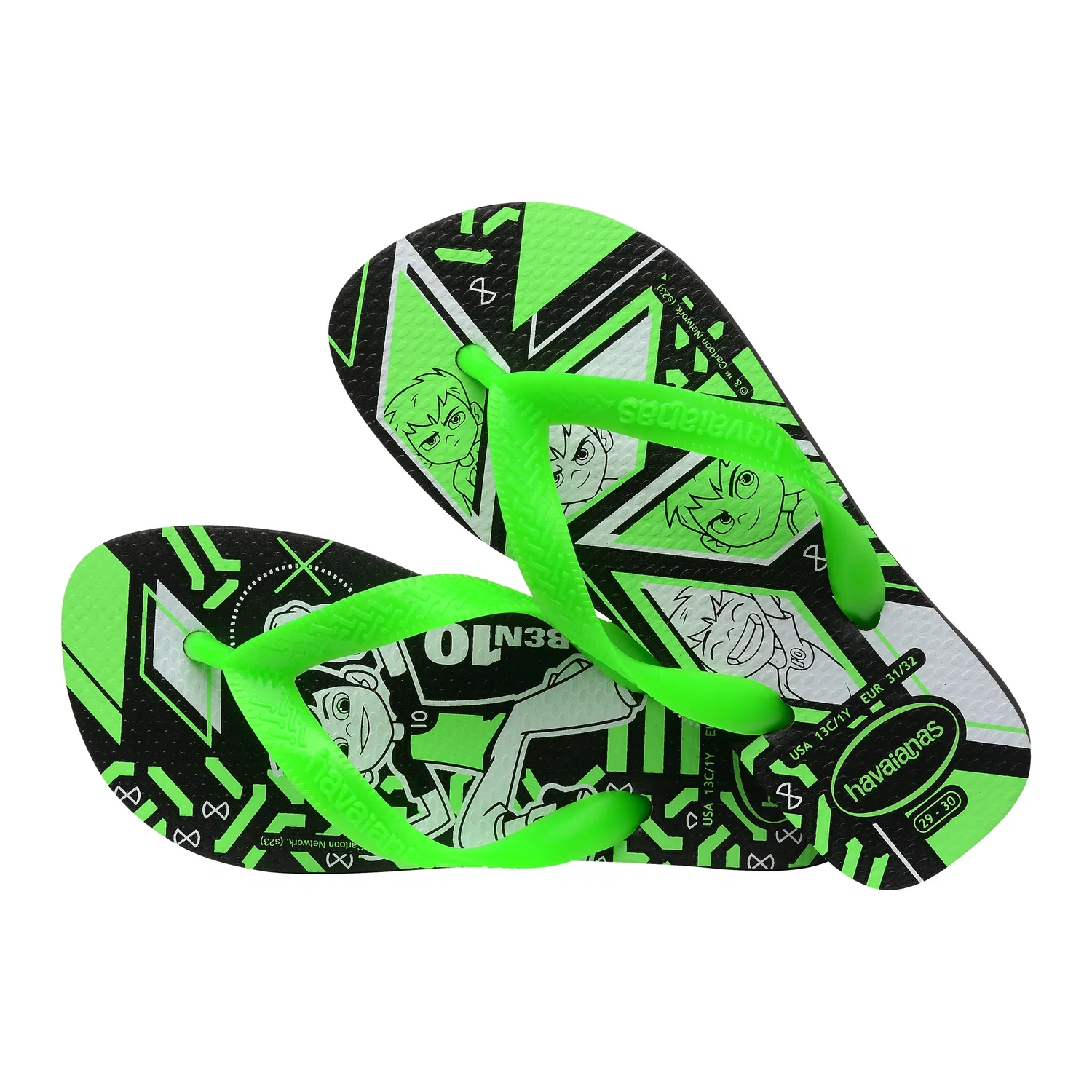 Шлепанцы детские с принтом PJ Masks Havaianas, зеленый — фото 3