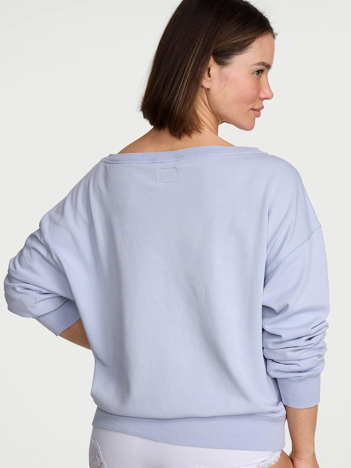 Толстовка Victoria's Secret Angel Essentials Bridal Terry Boatneck, светлая лаванда — фото 3