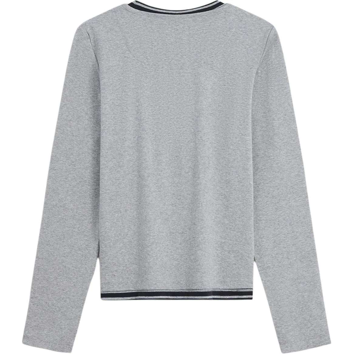 Женская футболка с круглым вырезом и имитацией двухслойности Light Gray White GAP — фото 4