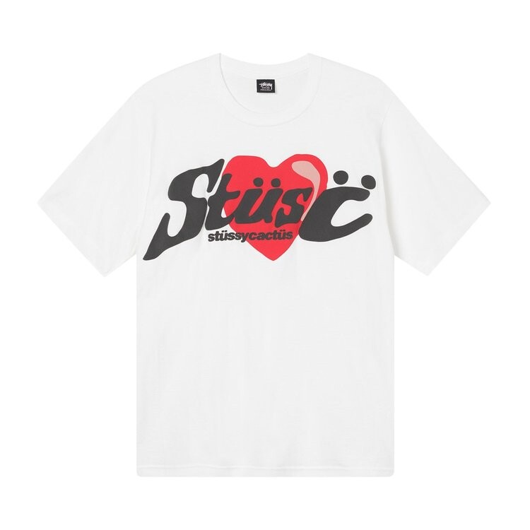 

Футболка Stussy x Cactus Plant Flea Market Heart T-Shirt 'White', белый