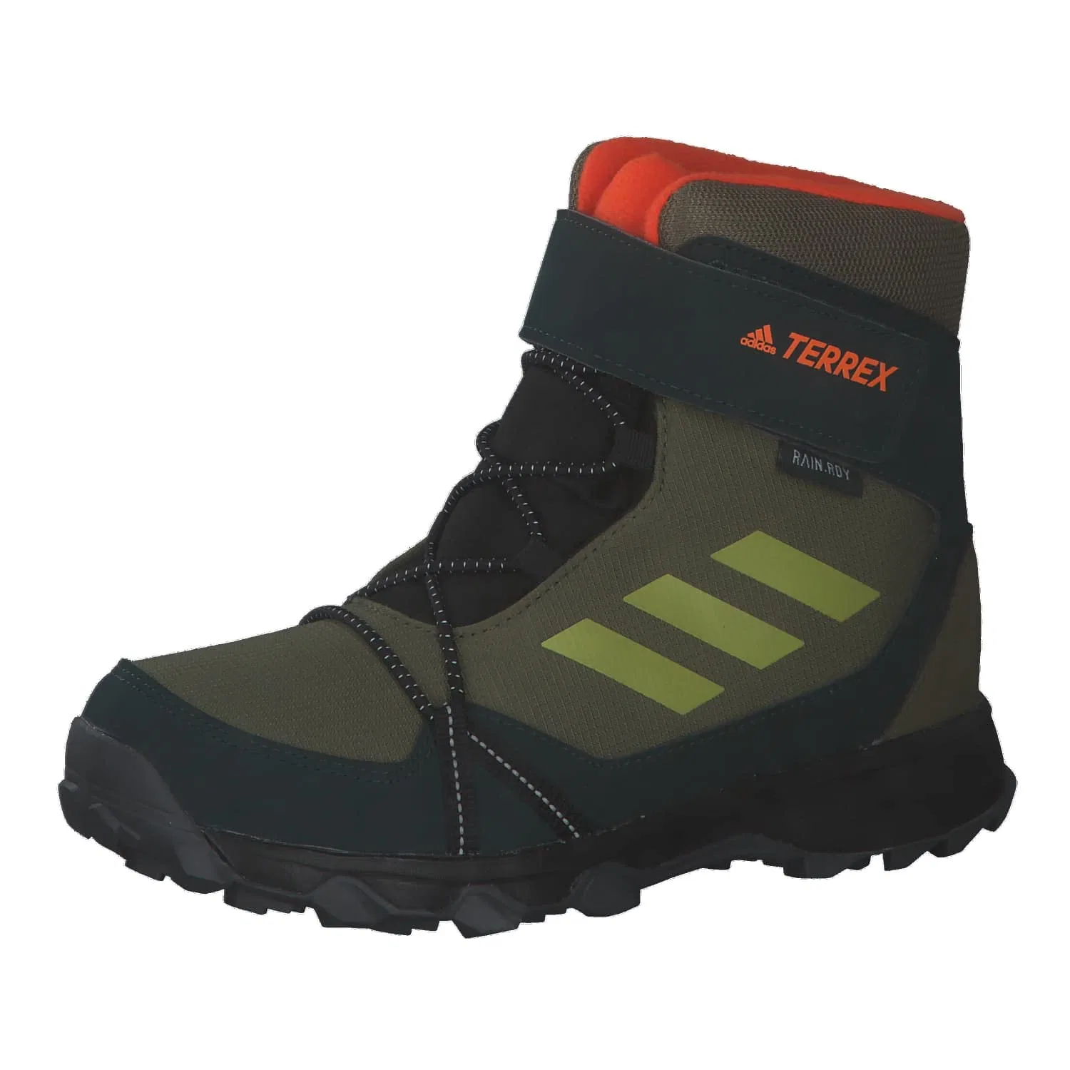 Детские кроссовки для мальчиков и девочек с защитой Terrex Snow Terrex Snow Adidas, Green Focus Olive Pulse Impact Orange