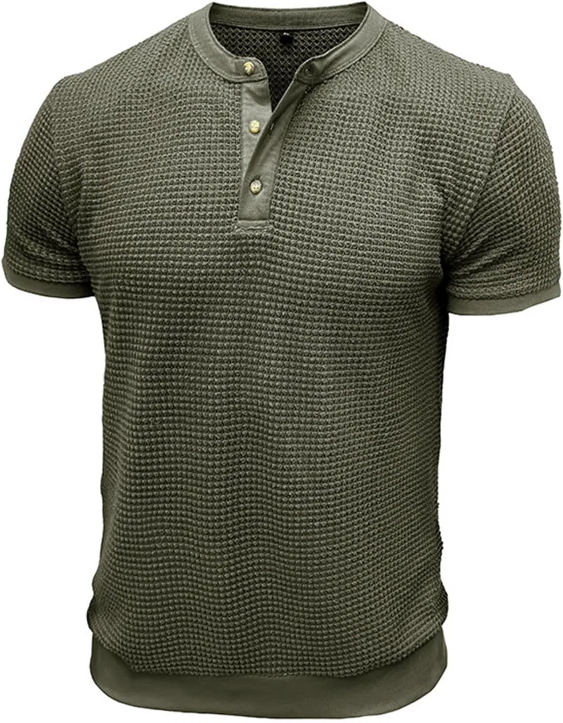 Мужская футболка с круглым вырезом длинным рукавом Golf, Army Green — фото 4