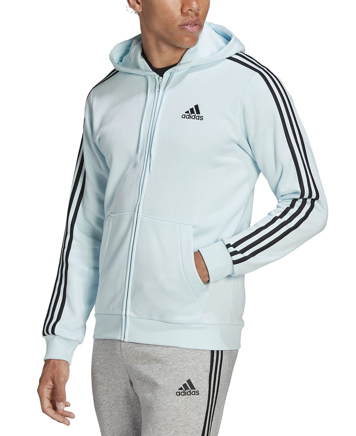 

Мужская толстовка Adidas Essentials Full-Zip, белый/черный