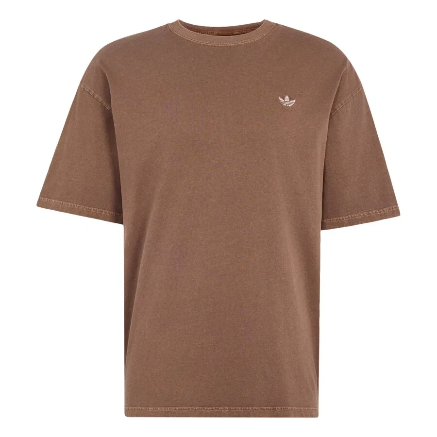 Футболка ADIDAS ORIGINALS 'Trefoil Essentials' коричневого цвета