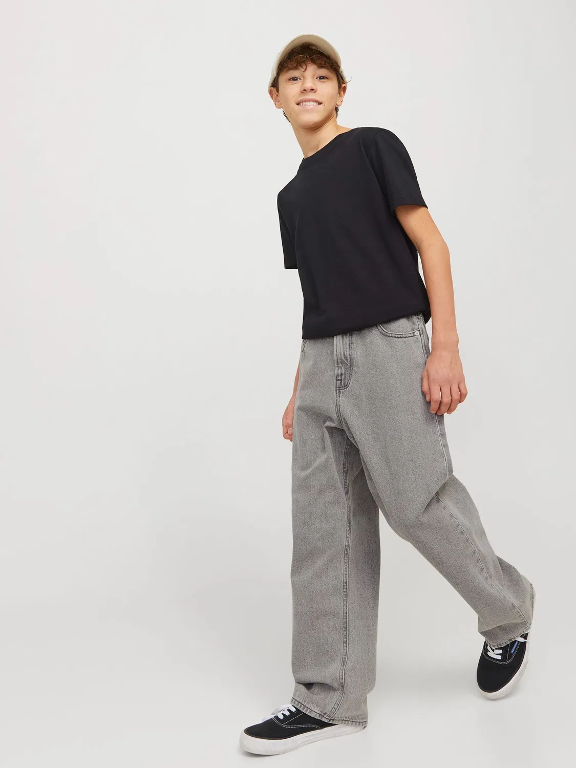 Джинсы baggy fit Alex JACK & JONES JUNIOR, серый — фото 3