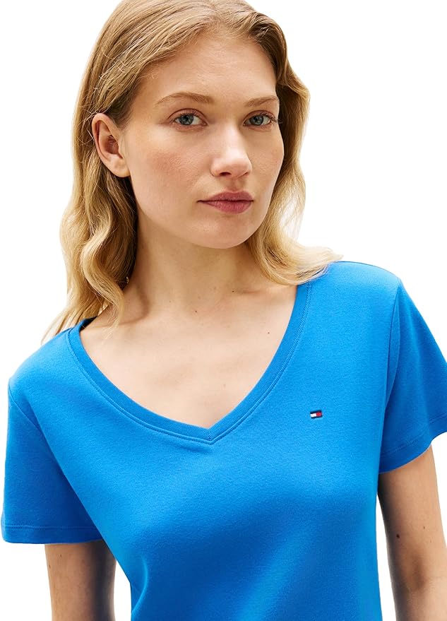 Платье-футболка Tommy Hilfiger Short Sleeve Cotton V-Neck, синий — фото 2
