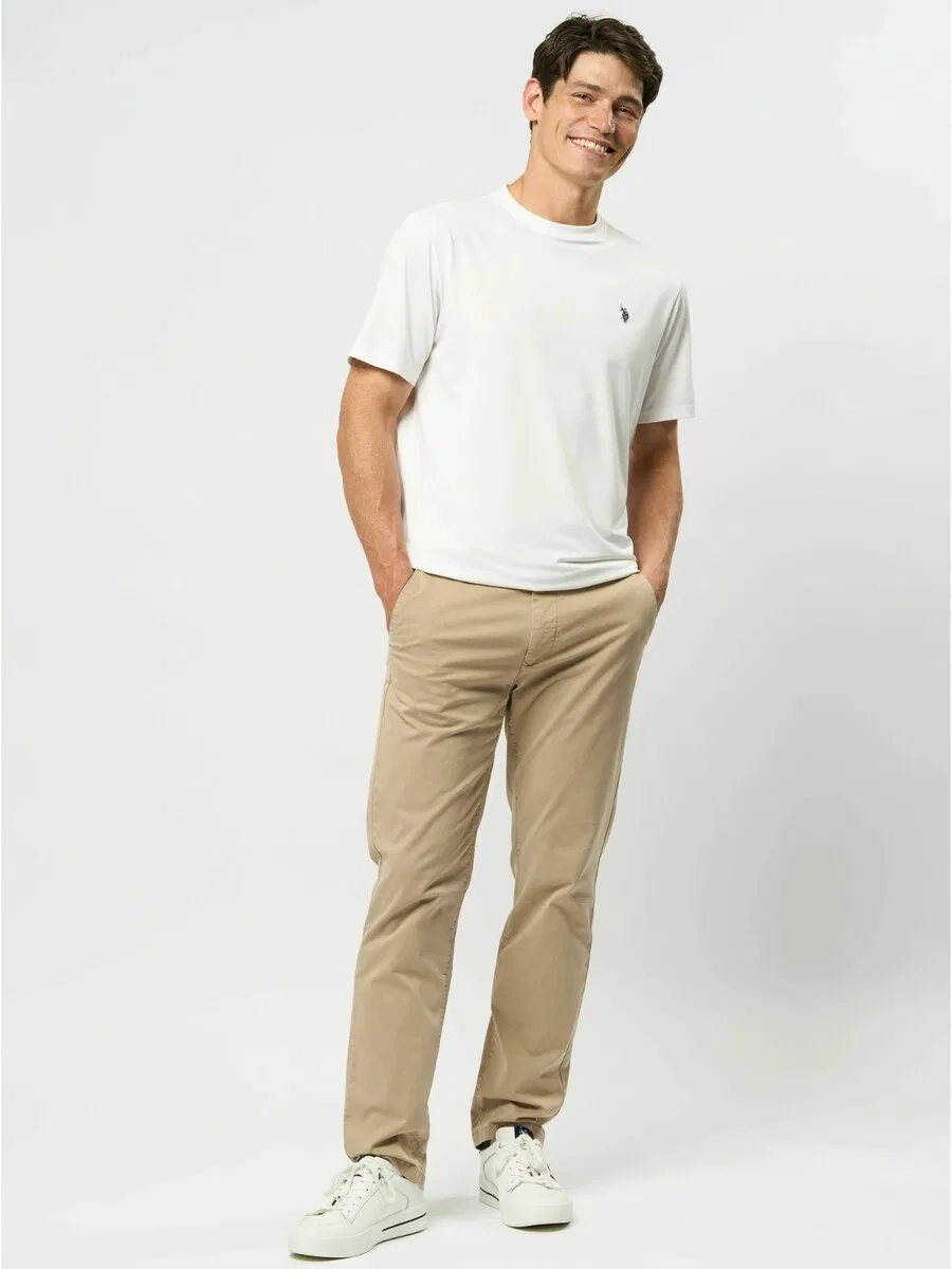 Брюки U.S. Polo Assn. Regular Pants 'UMFabion' бежевого цвета — фото 4