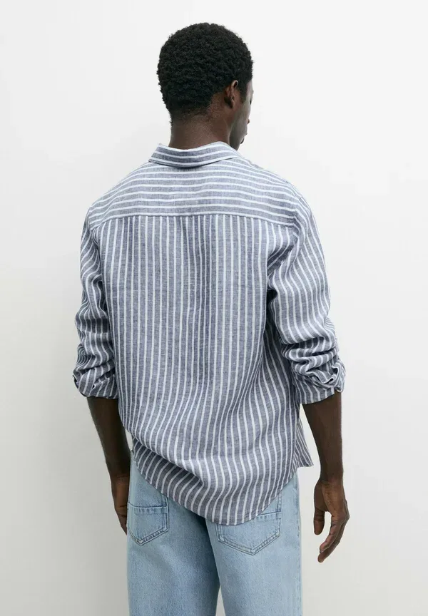 Рубашка из льна Shirt Massimo Dutti, синий — фото 3