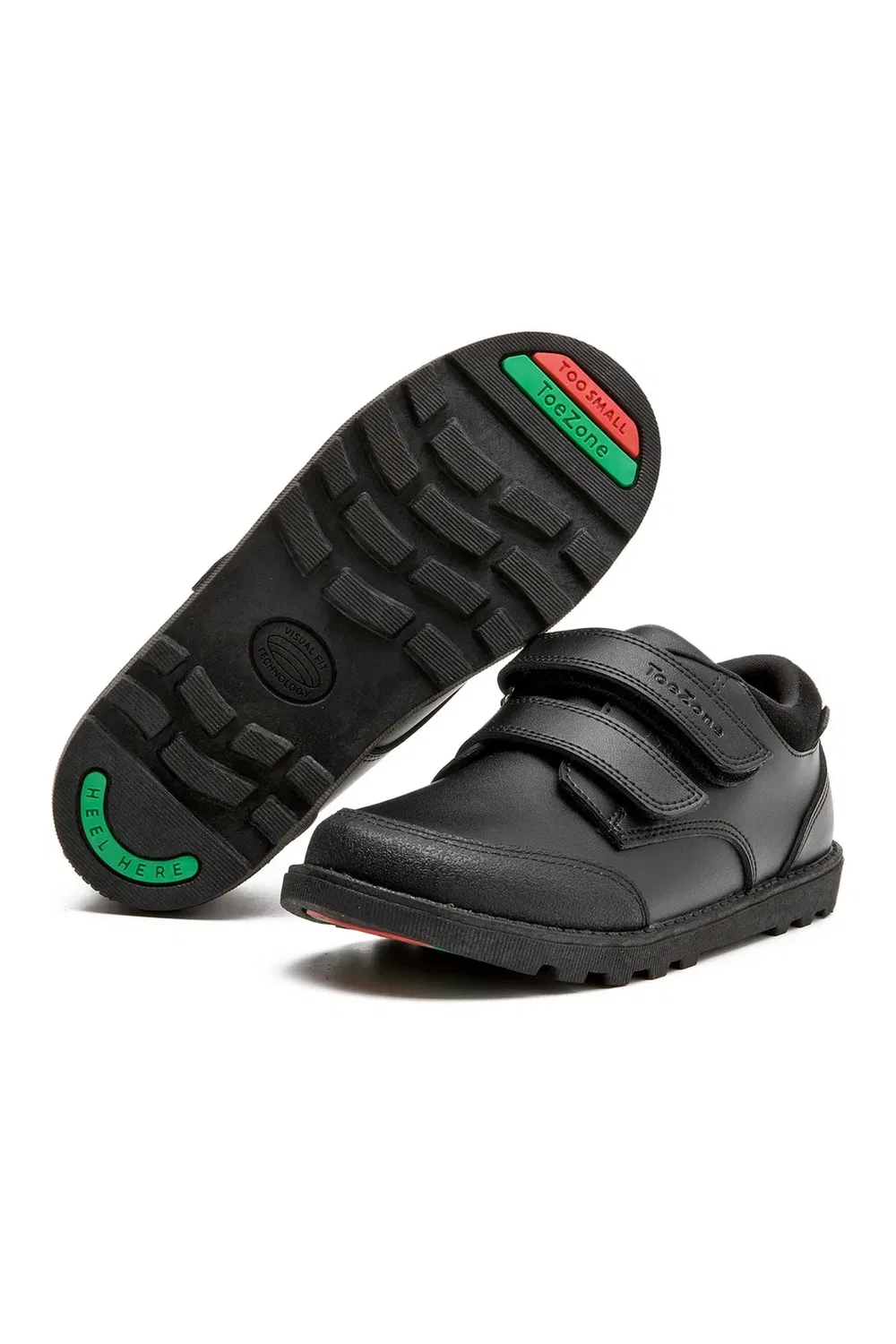 Классические кожаные школьные туфли с двойной лентой Tracer Toezone, Black