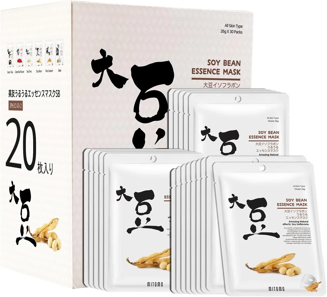 Эссенция Tomodachi — Листовая MITOMO Miyo Ururu Essence Mask успокаивающая, с соевым изофлавоном