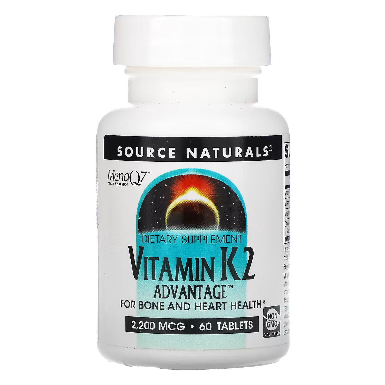 

Source Naturals, Преимущества Витамина K2, 2,200 мкг, 60 таблеток