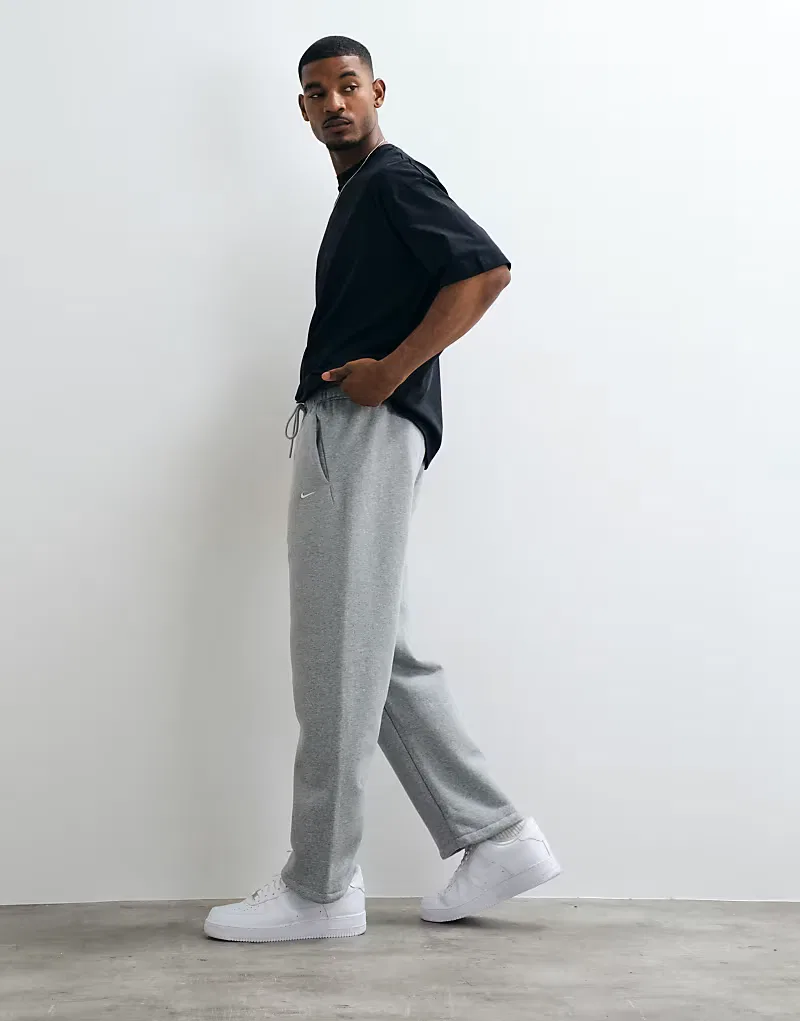 Спортивные брюки Nike Solo Fleece прямого кроя с эластичными вставками, серые — фото 3