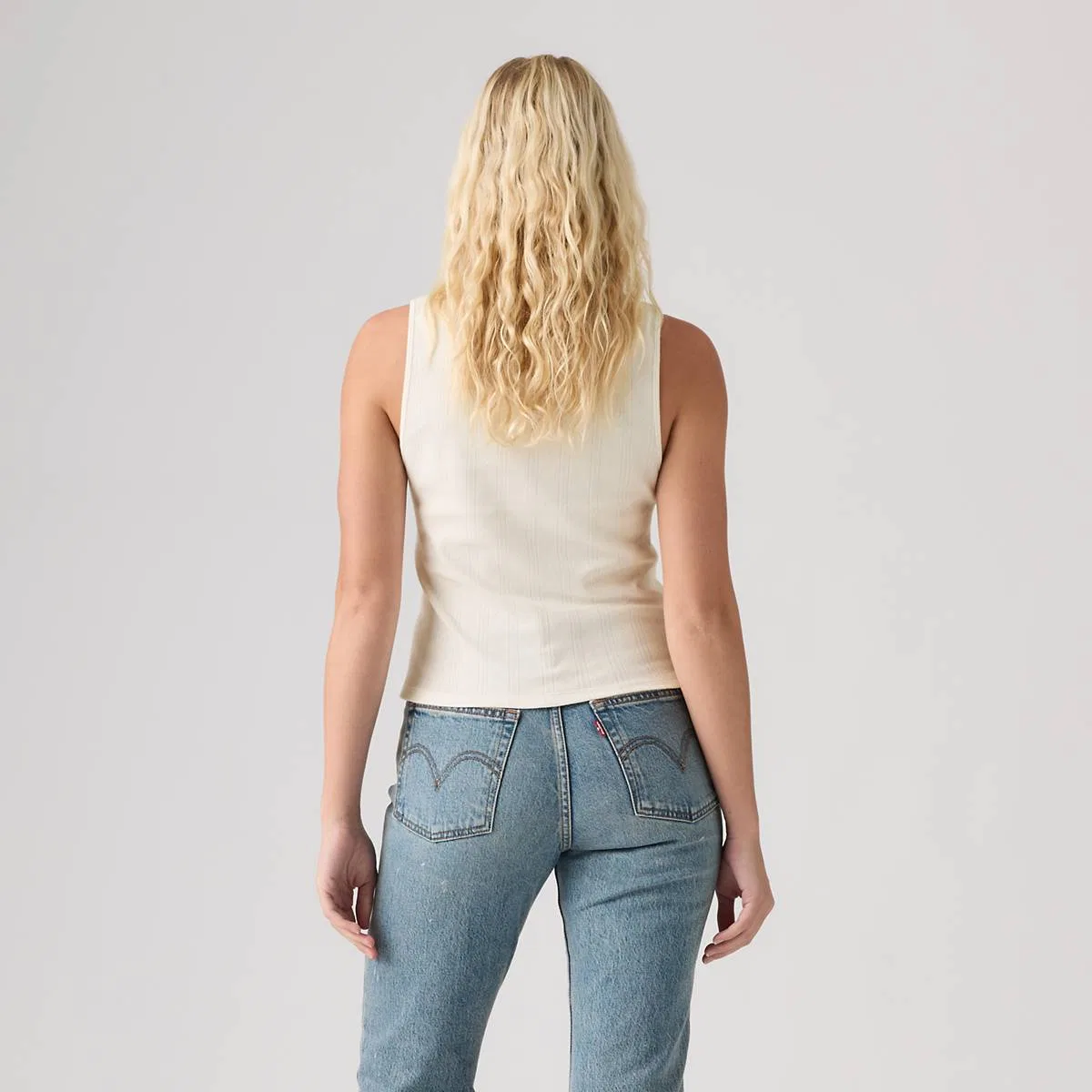 Топ из кружева с ажурной отделкой из сухих материалов Levi's, Egret - White — фото 4