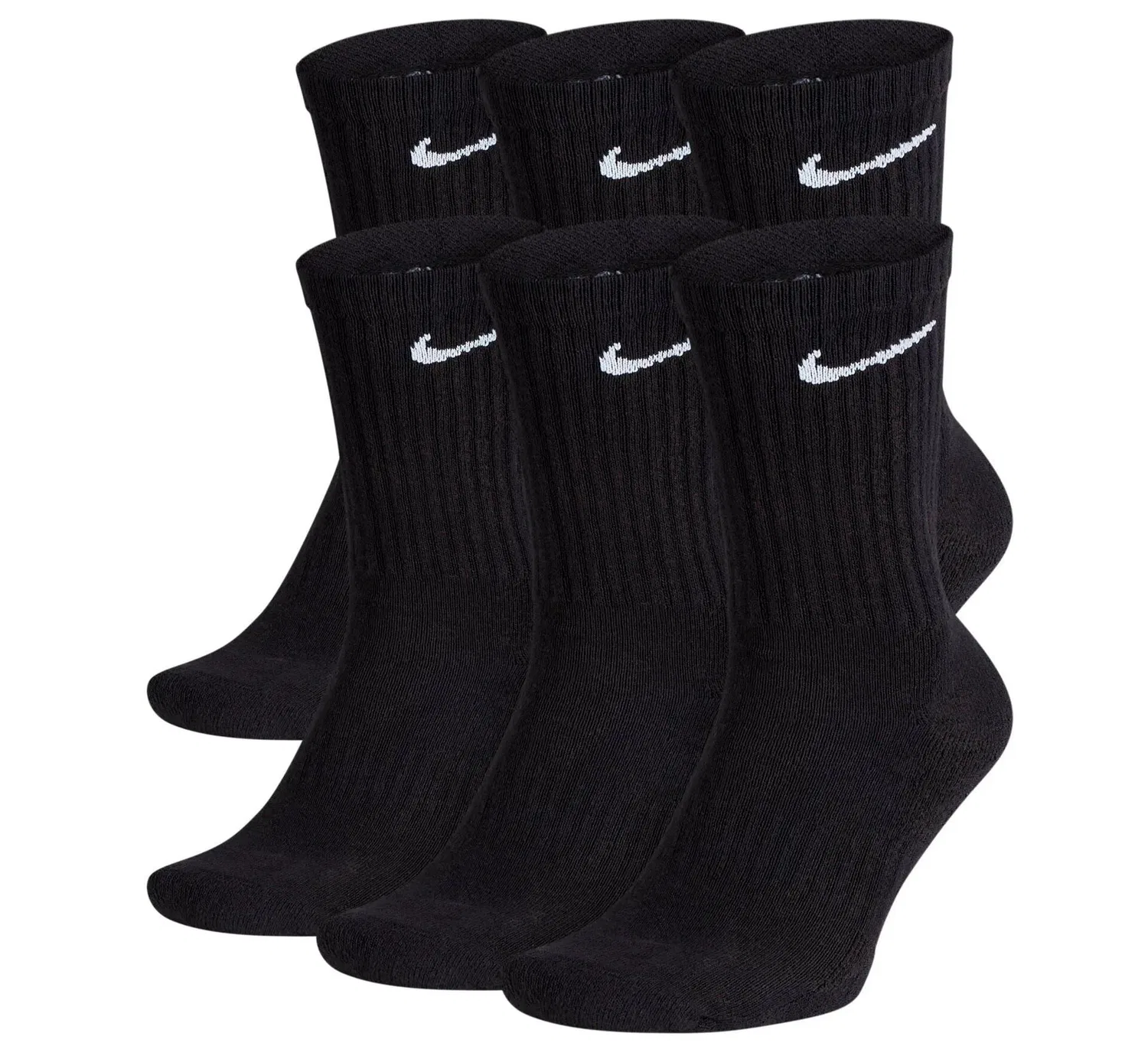 Женские носки с длинным голенищем Nike Everyday Cotton Cushioned Crew, Цвет: Schwarz
