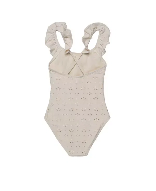 Детский купальник для девочек с кружевной отделкой Criss Cross Back Gottex Kids, Ivory — фото 2