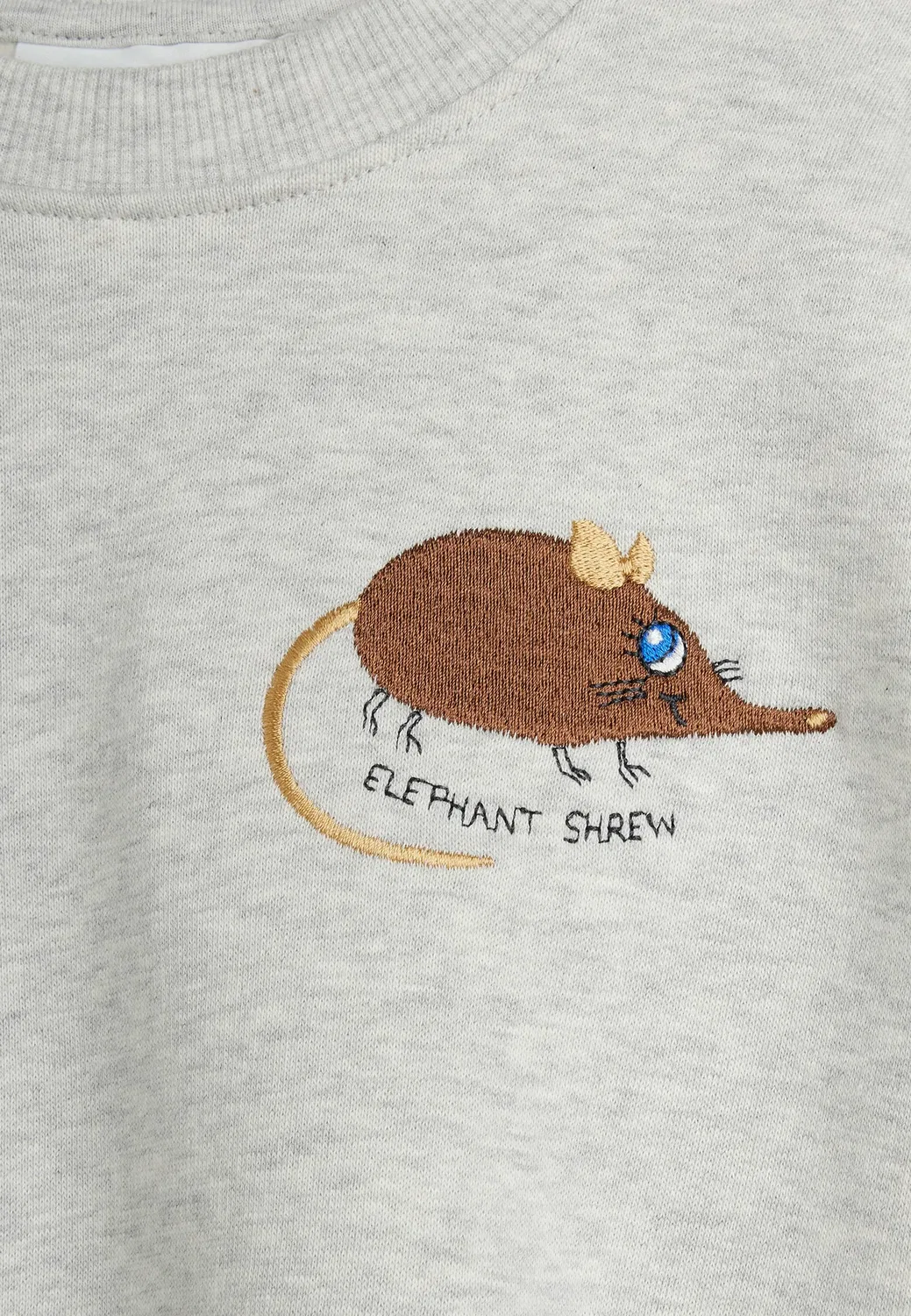 Толстовка унисекс с изображением землеройки и слона Mini Rodini, Grey Melange — фото 4