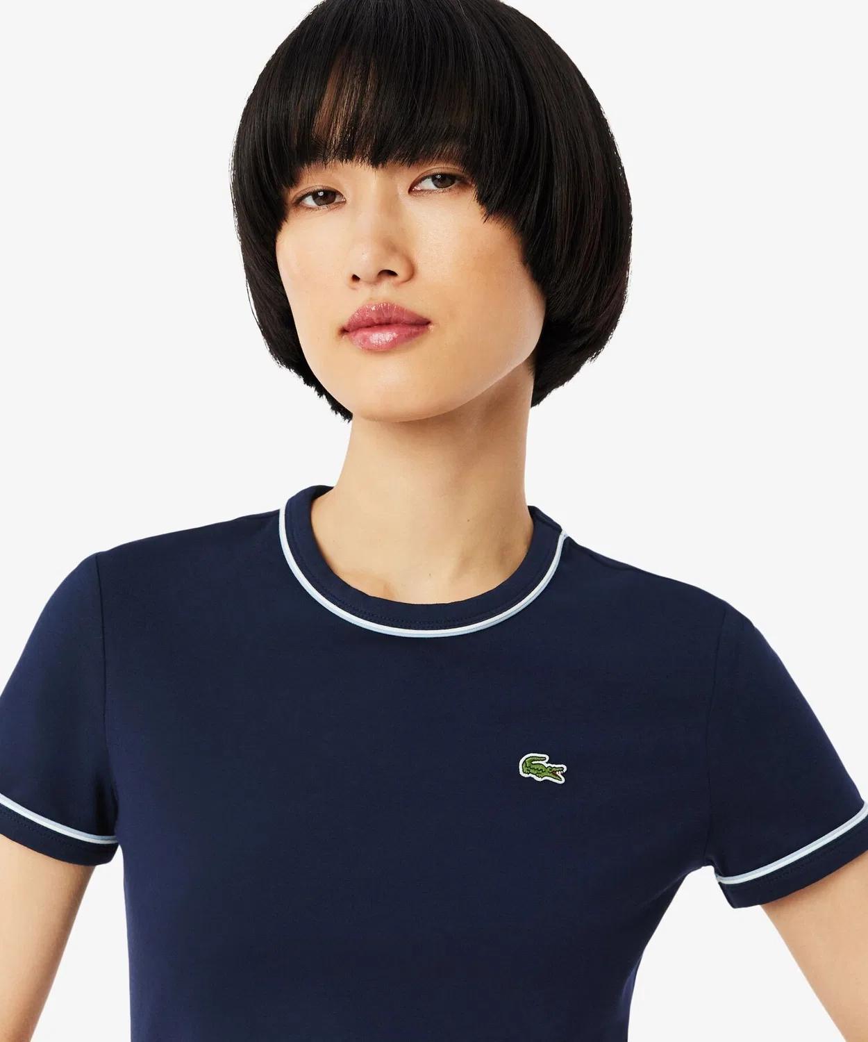 Женская футболка с длинным рукавомSlim Fit LACOSTE, Белый — фото 2