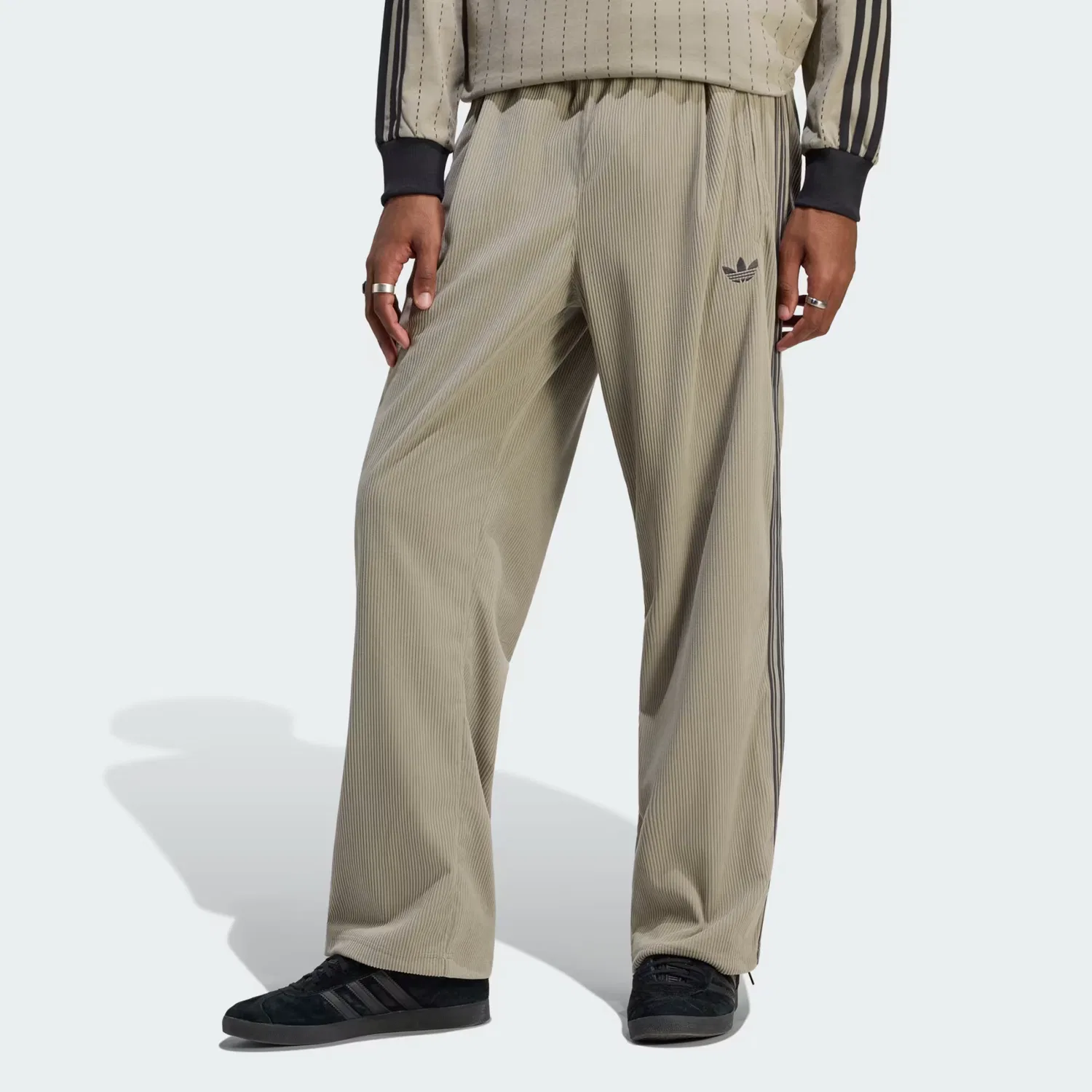 Мужские спортивные брюки из вельвета Firebird Adidas Originals, серебристо-серый